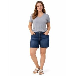 DEMOCRACY Women's Denim Shorts – Size 12 Dark Wash Stretch